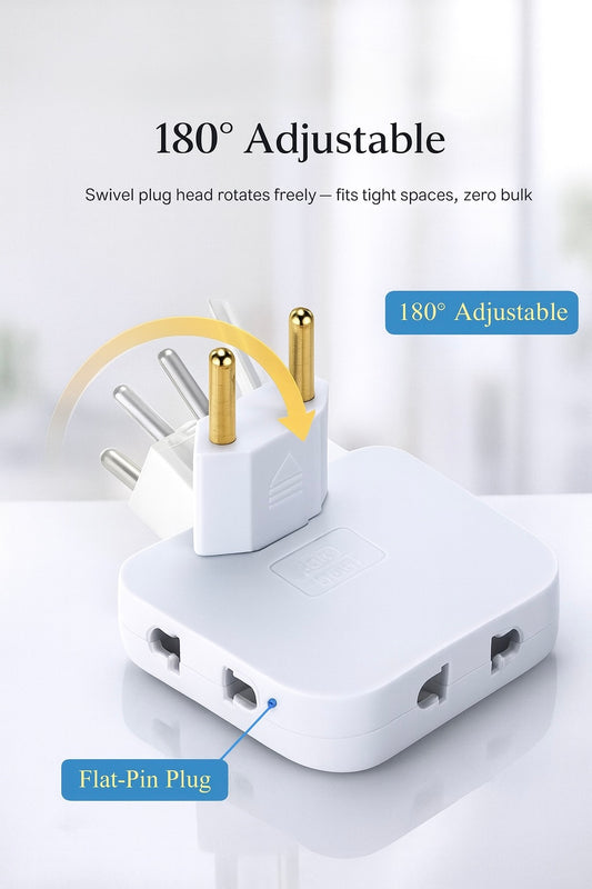 FlexPlug – 3-in-1 Rotating EU Power Adapter