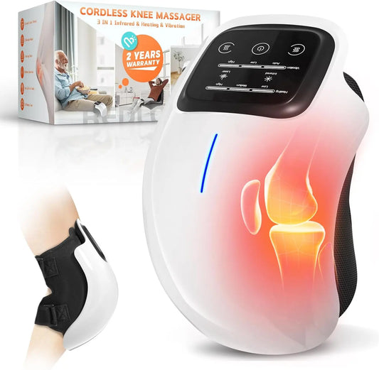 Cordless Heated Knee Massager – 3-in-1 Heat & Vibration Relief