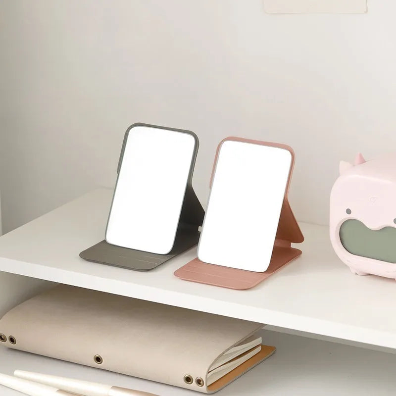 PocketGlow™ Foldable PU Leather Makeup Mirror