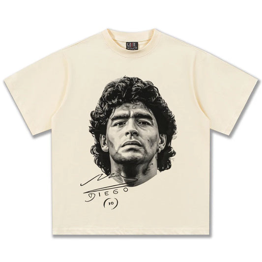 Maradona T-Shirt  Vintage Loose Cotton Half Sleeve